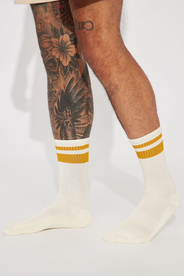 Double Stripe Socks - Yellow